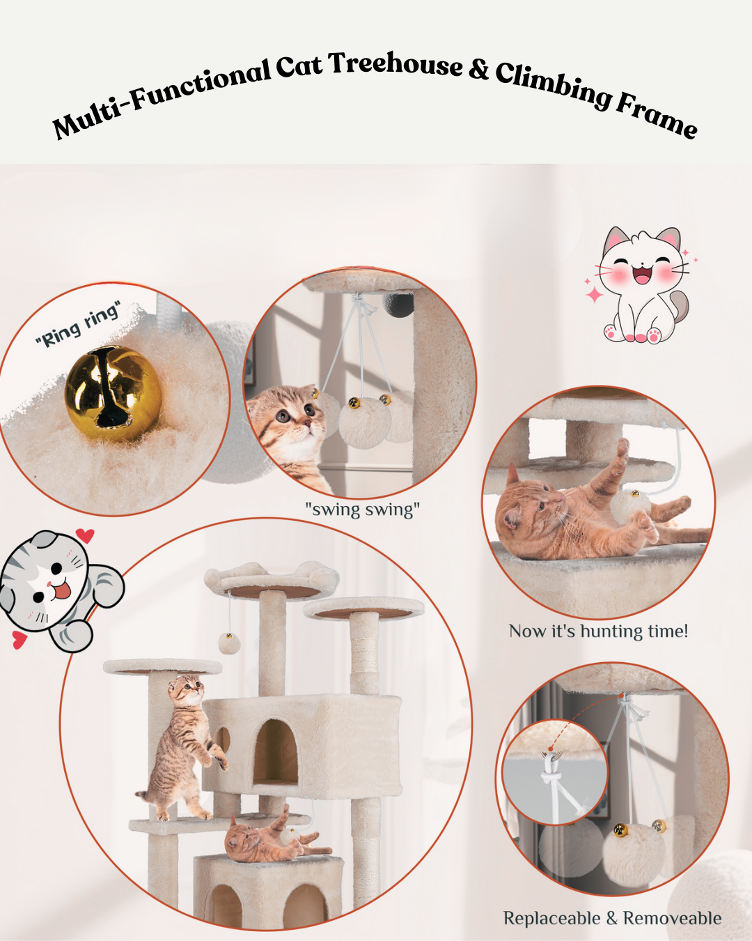 PurrPal - Multi-Functional Cat Treehouse & Climbing Frame