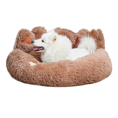 PawCuddle Plush Bear Paw Pet Bed – Cozy & Adorable Comfort